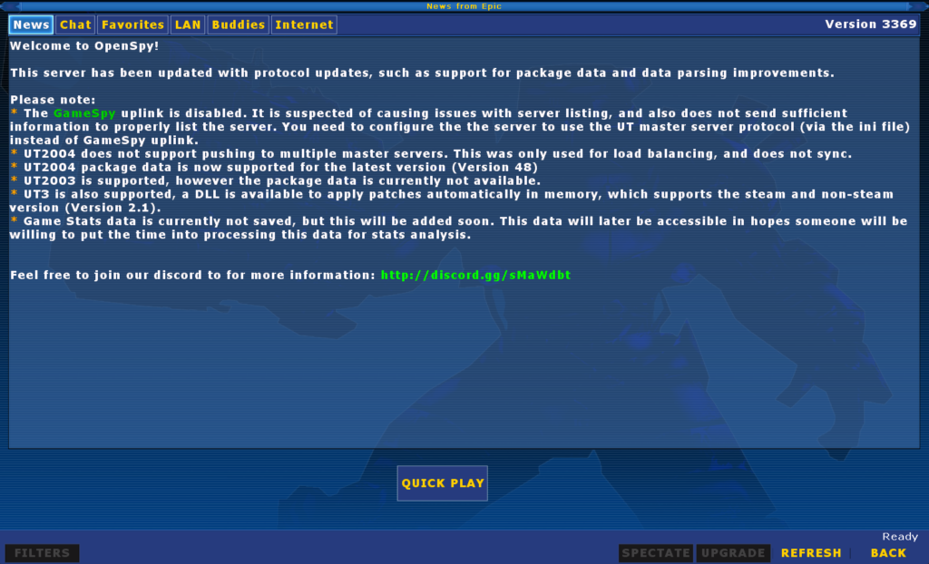 A photo of the join tab when properly configured to use OpenSpy master server (as of 12/17/23)